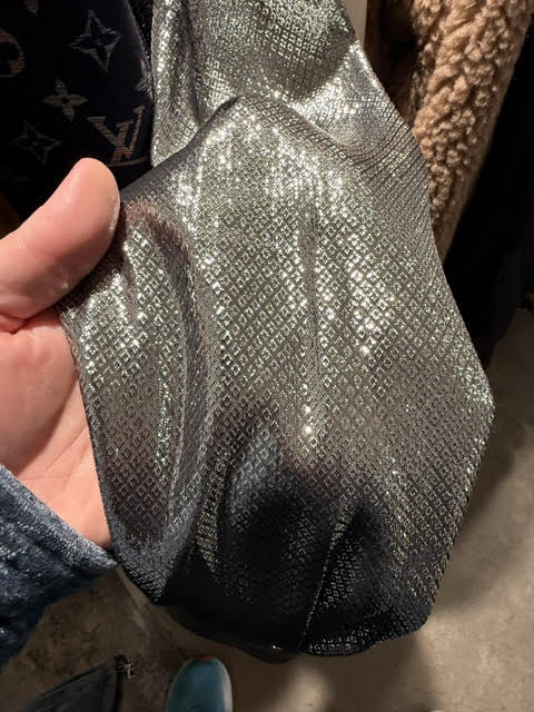 Metallic shimmer diamond-textured fabric
