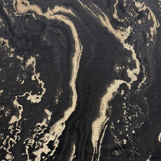 Black and gold marbled woven fabric
