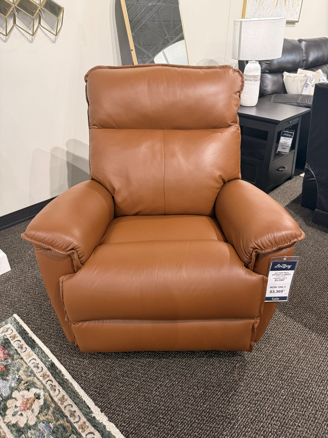 La-Z-Boy Jay Power Recliner in cognac leather