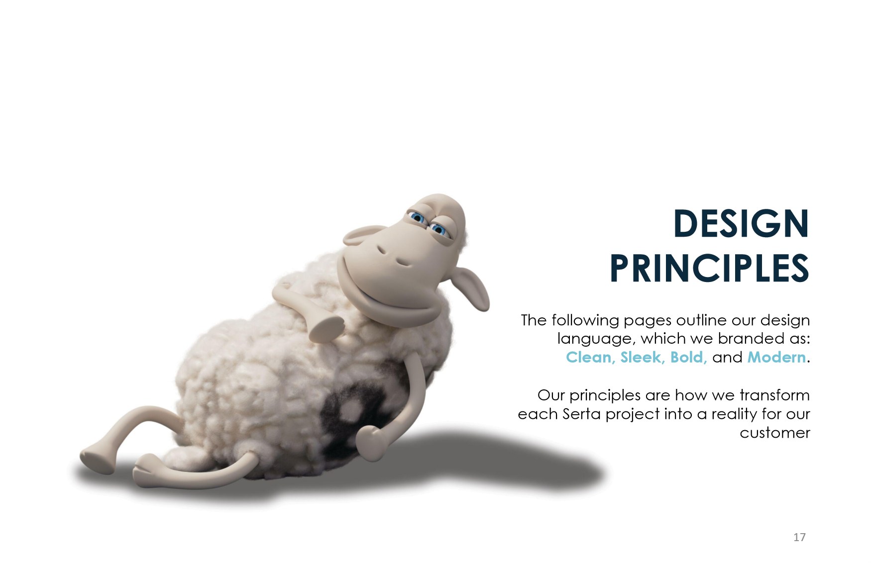 VBL page: design principles, clean, sleek, bold, and modern